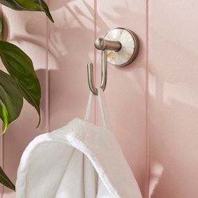 Mother of Pearl Brushed Chrome Toilet Roll Holder